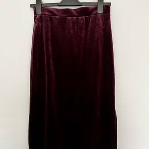 Halogen Velvet Midi Skirt